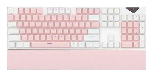 NOVA K300 (Blanc/Rose) NK104 – Clavier Mécanique Style Pastel