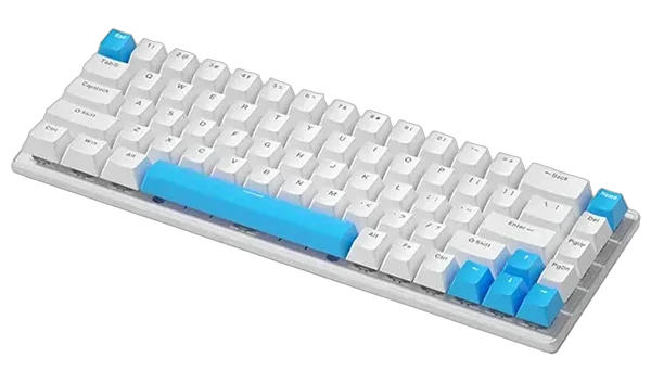 NOVA K68 (Blanc/Bleu) – NK68 Clavier Mécanique Gamer Compact